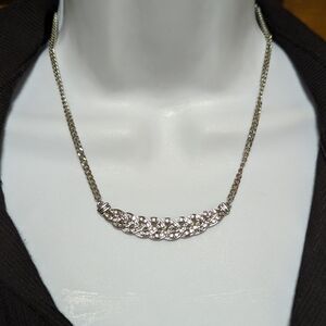 Charter Club Silver-Tone Pavé Braid Statement Necklace, 17" + 2" extender,